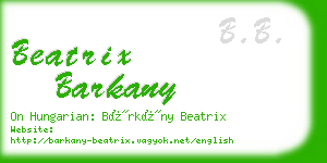 beatrix barkany business card